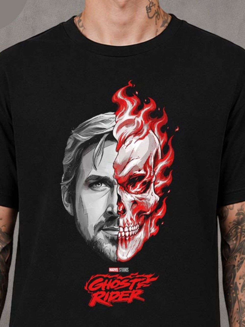 Ryan Gosling Ghost Rider 2028 Split Face T-Shirt